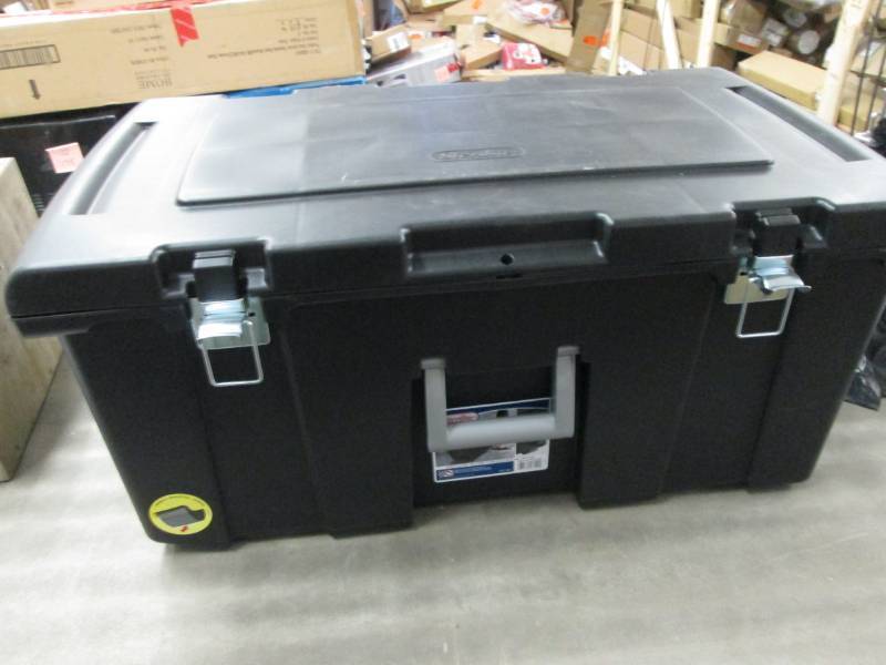 lot 257 image: Black Sterilite Footlocker 31.14x1...
