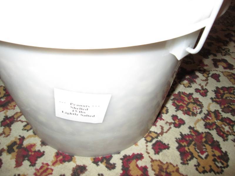 lot 249 image: 15 Pounds Bucket of Shelled, Lightly Salted Peanuts