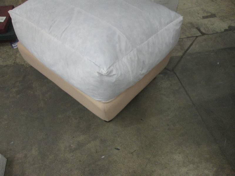 lot 69 image: Down filled ottoman from JC Penneys, Very comfortable, slip cover not included, make one or order online
