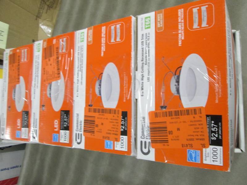 lot 304 image: Lot of 4 Commercial Electric 6 in. White Integrated LED Recessed Trim Retail $29.97ea