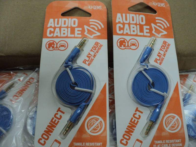 Case of 200 Blue Audio Cables...