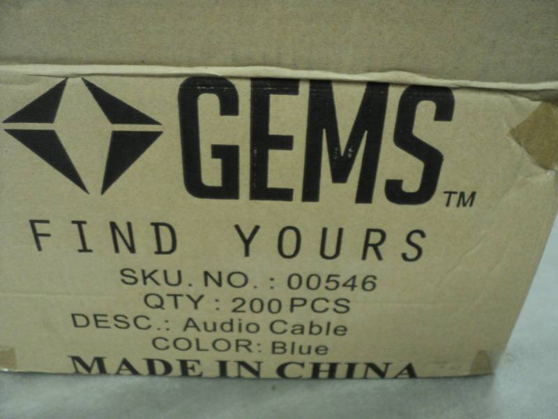 Case of 200 Blue Audio Cables...