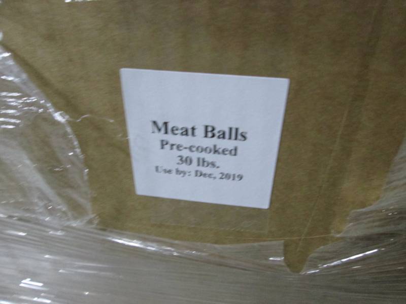 30 Pound Case of Beef Meatballs, pre cooked, dated Dec. 2019