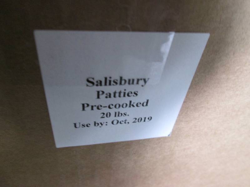 15 Pound Case of Beef Patties, pre cooked, dated Dec. 2019