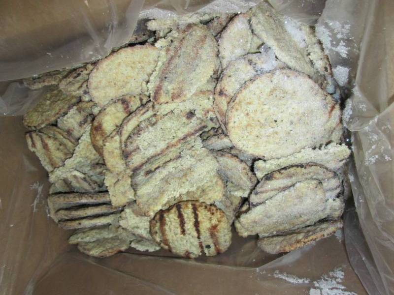 15 Pound Case of Beef Patties, pre cooked, dated Dec. 2019