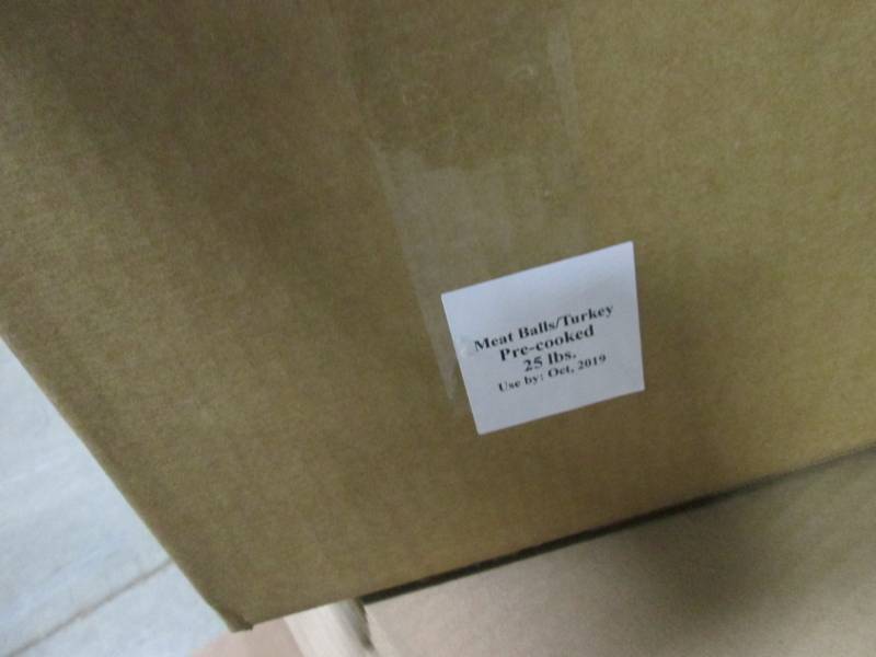 25 Pound Case of Turkey Meatballs, pre cooked, dated Dec. 2019