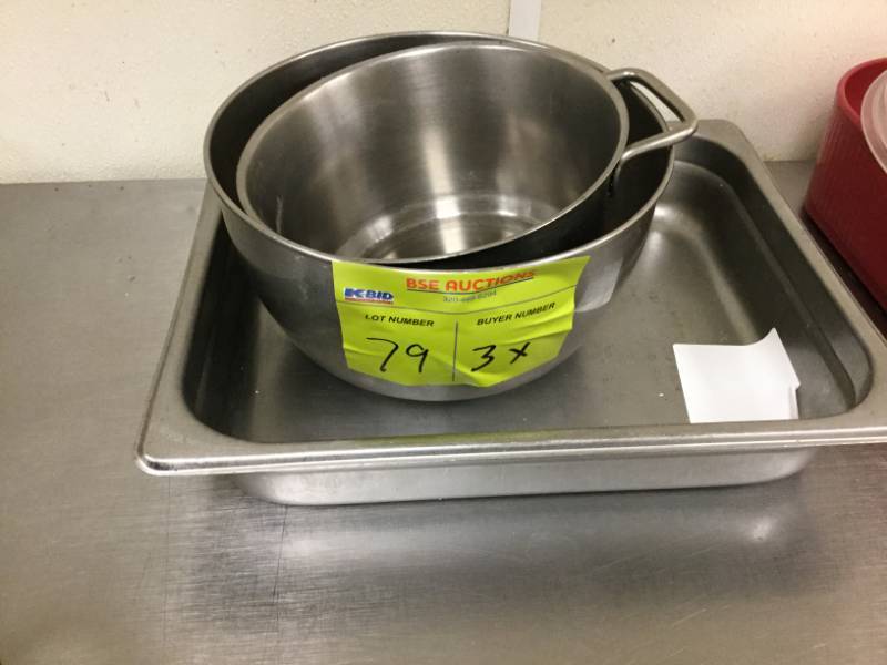 lot 79 image: Stainless Pan and Bowls
