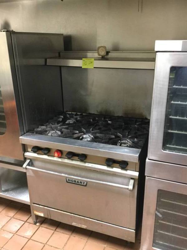 lot 132 image: Hobart 6 Burner Gas Range