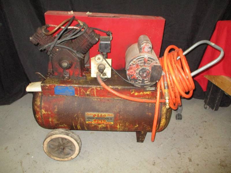 lot 75 image: 110v 1hp Lesson 20gal Air compresor (works)