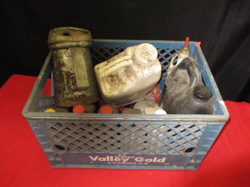 lot 80 image: Misc oil and fluids, filters, filler can
