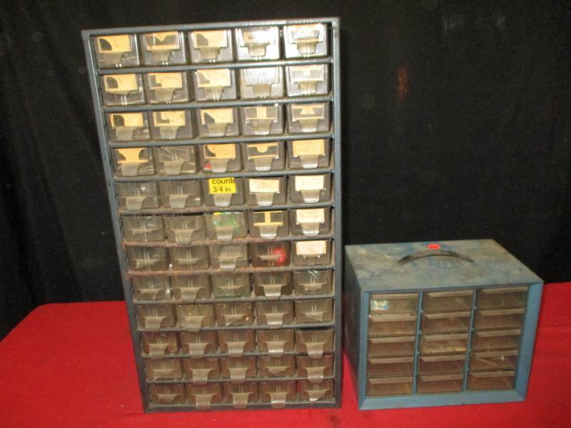 lot 161 image: Organizers with Misc. Screws, Bolts, Nuts, Nails