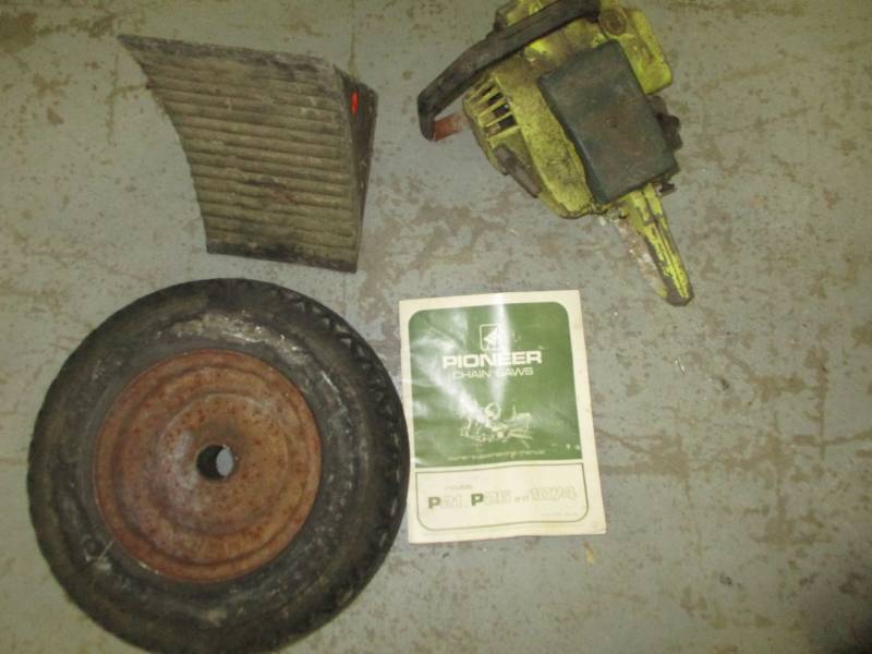lot 168 image: Tire Block, Tire, Chainsaw