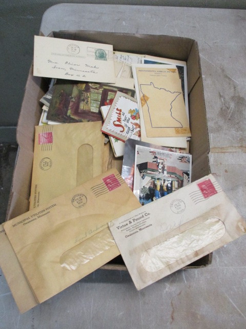 Vintage Postcards and stamped mail from 1940s