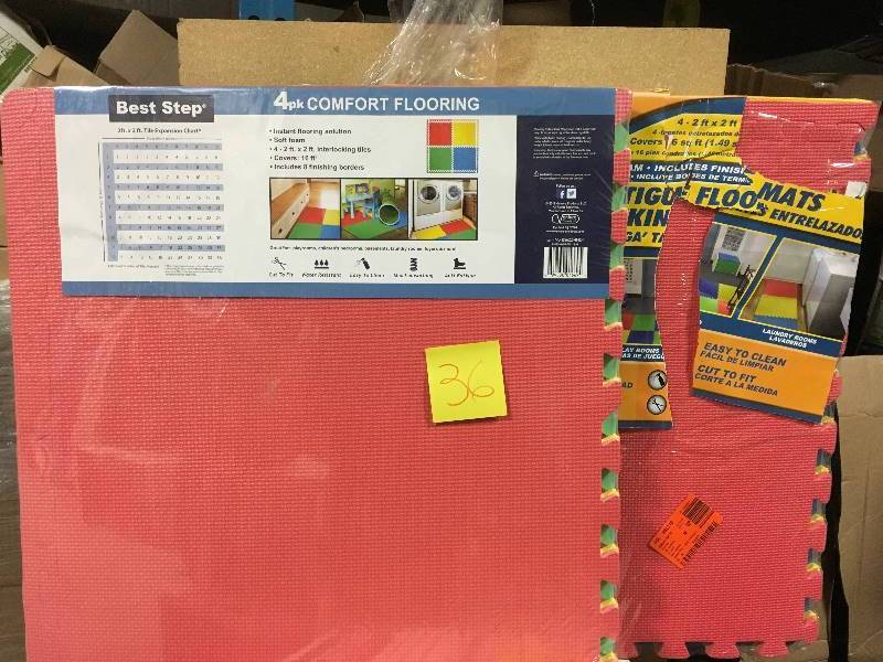 lot 36 image: Best Step 24 in. x 24 in. x .47 in. Primary Color All Purpose Flooring (4-Pack)  in like new condition