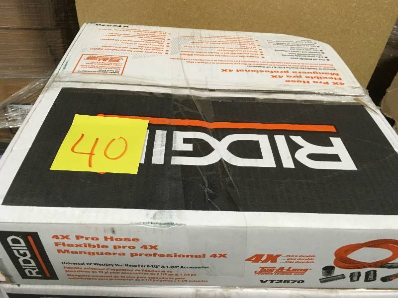 lot 40 image: RIDGID 1-78 in. x 10 ft. Pro-Grade Vacuum Hose Kit for RIDGID Wet Dry Vacs in good condition
