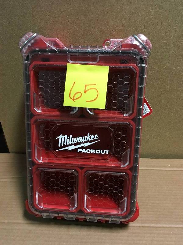 lot 65 image: Milwaukee PACKOUT 5-Compartments Small Parts Organizer  in like new condition