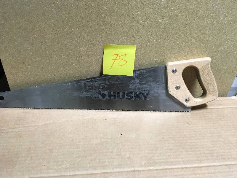 lot 78 image: Husky 20 in. Wood-Handled Aggressive-Tooth Saw  in like new condition