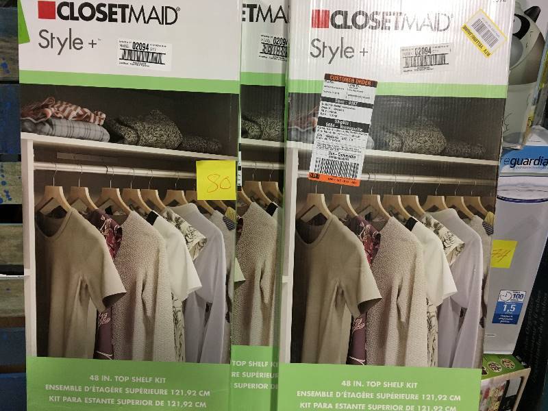lot 80 image: ClosetMaid Style 14 in. D x 48 in. W White Melamine Top Shelf Kit  in like new condition