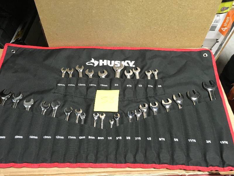 lot 88 image: Husky SAEMetric CombinationStubby Wrench Set (30-Piece) not used