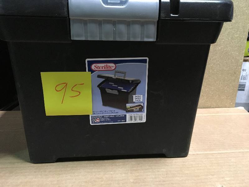 lot 95 image: Sterilite 15 in. x 10-78 in. File Box not used