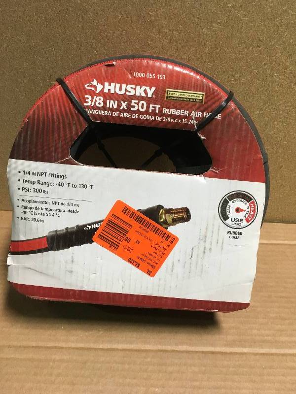 Husky 38 in. x 50 ft. Premium Rubber Air Hose in like new condition