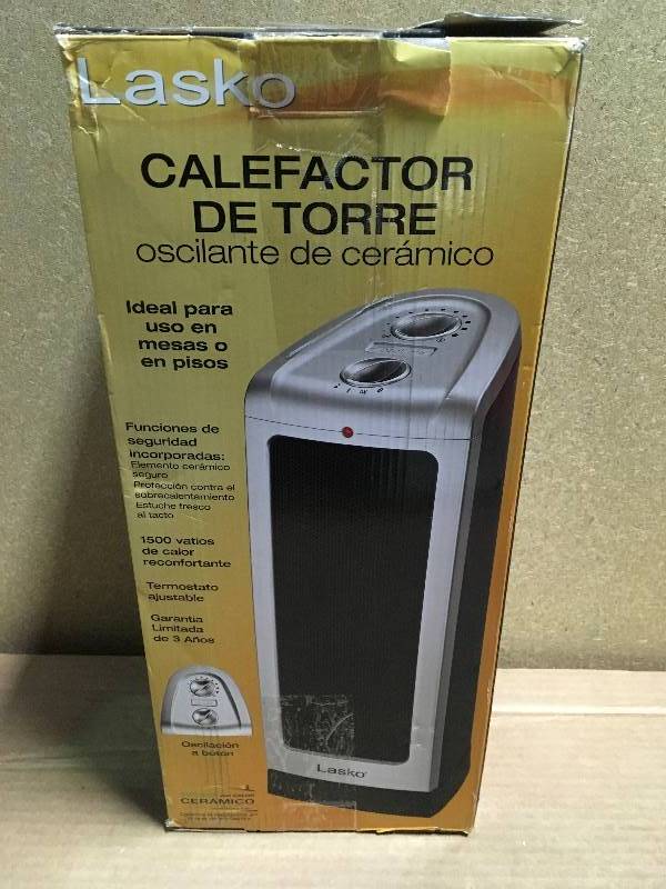 Lasko 16 in. 1500-Watt Oscillating Ceramic Tower Heater with Manual Control in like new condition