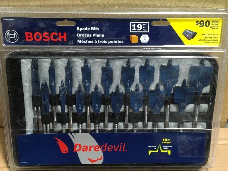 Bosch Daredevil High Carbon Steel Standard Spade Bit Set with Pouch (19-Piece)  not uzsed