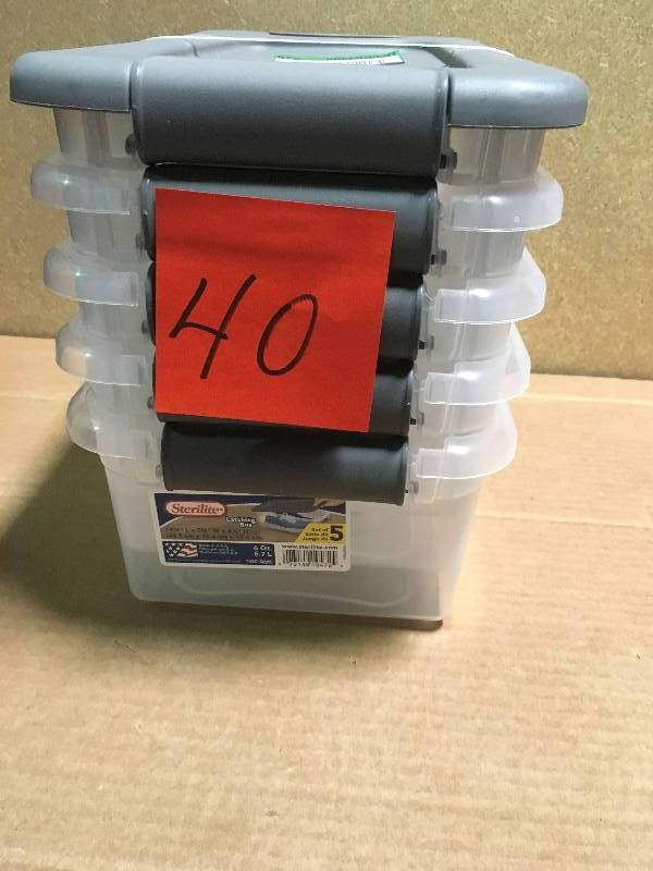 Sterilite 6-Qt. Latching Box (Set of 5) not used