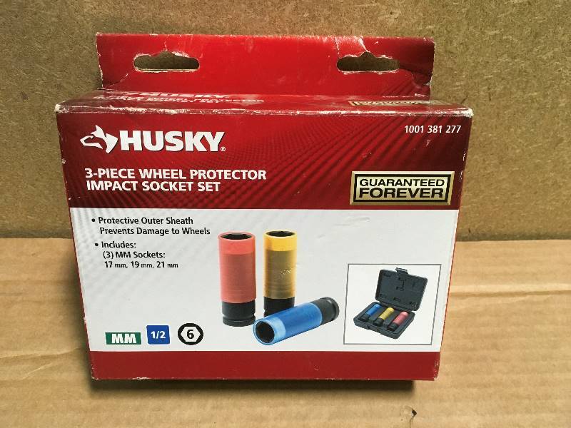 Husky 12 in. Drive Wheel Protector Impact Socket Set (3-Piece)  in like new condition