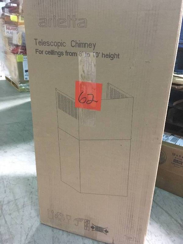 rietta LONG Telescopic Chimney Kit for Dekor Glass 30 in. x 36 in. Wall Mounted Range Hoods iio  in like new condition
