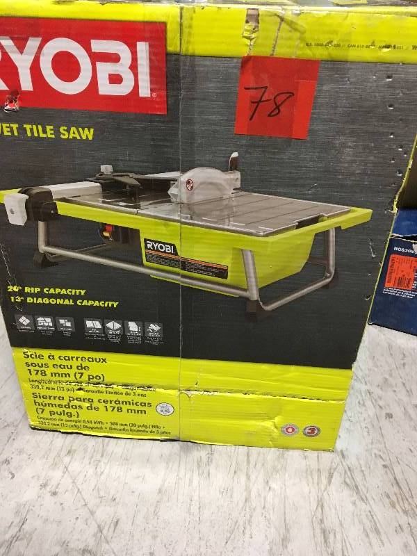 RYOBI 7 in. 4.8 Amp Tabletop Tile Saw USED  in good condition