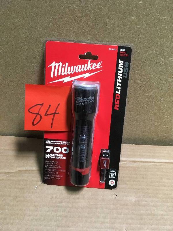 Milwaukee 700-Lumen LED Rechargeable Aluminum Flashlight USED  in good condition