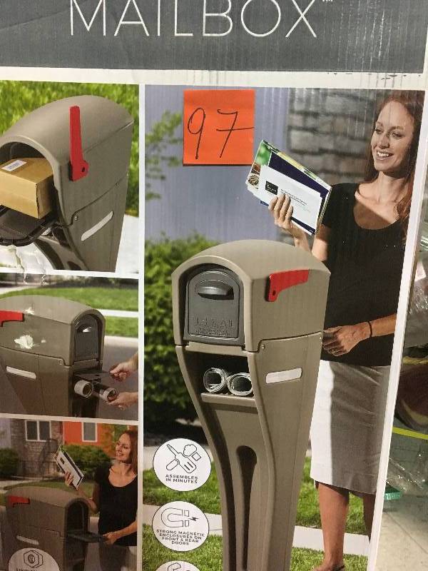 Step2 Mail Master Streamline Mocha OverPost Mounted Plastic Mailbox  in good condition