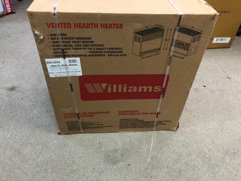 Williams  35000 BTUhr Enclosed Front Console Natural Gas Room Heater new