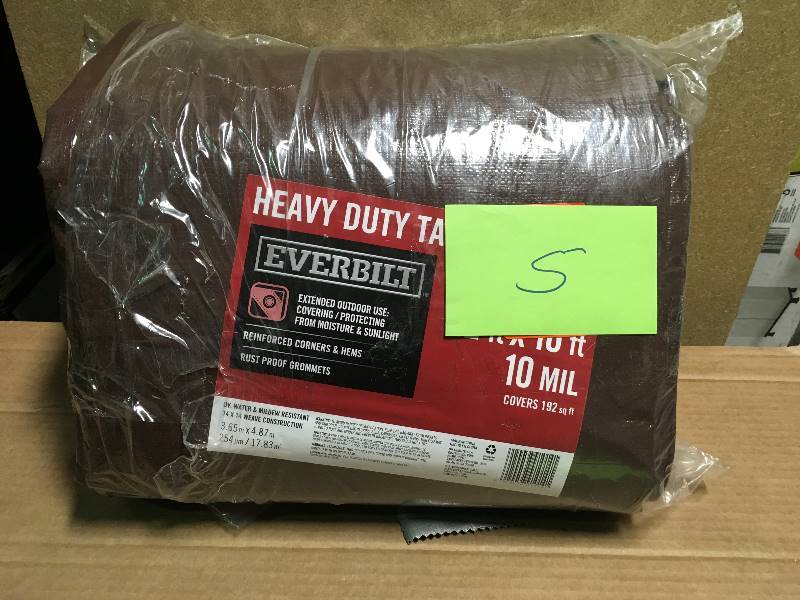 lot 5 image: 12 ft. x 16 ft. BrownSilver Heavy Duty Tarp not used