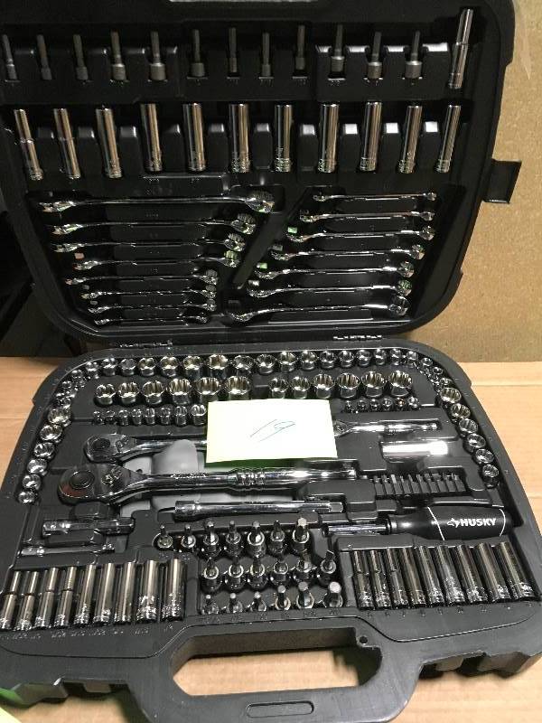 lot 19 image: Husky Mechanics Tool Set (185-Piece) in like new condition