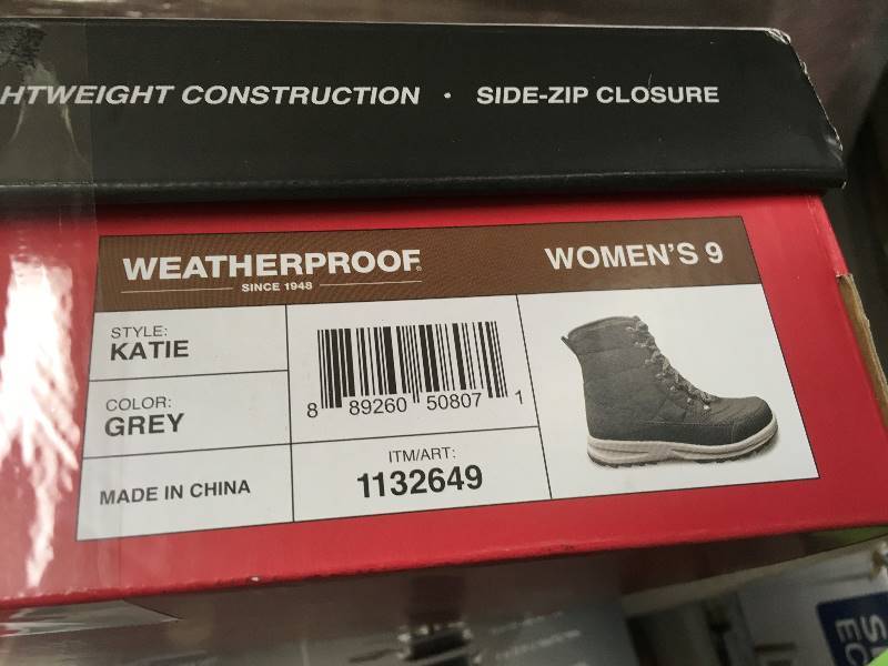 lot 50 image: Womens Weatherproof Katie Sneaker BootS Size 9 Grey not used