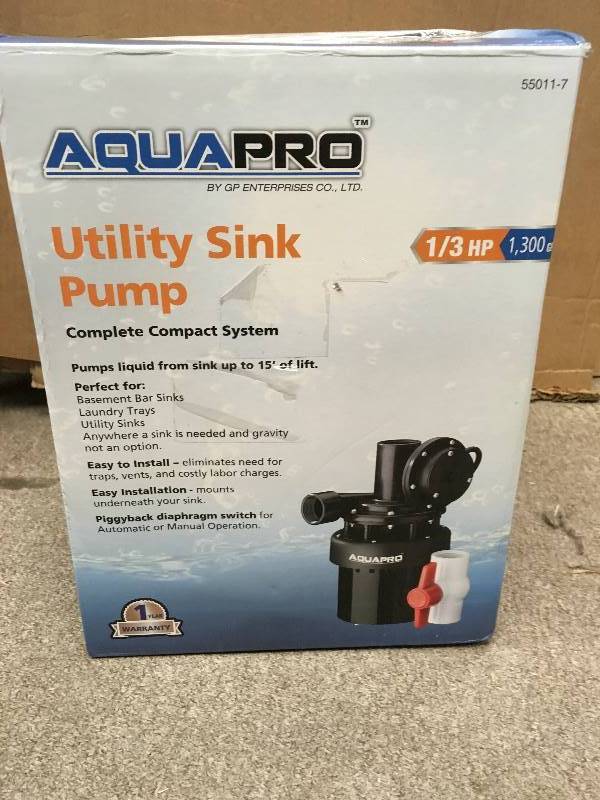lot 75 image: AquaPro 13 HP Utility Sink Pump in like new condition
