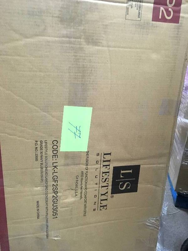 lot 77 image: Lifestyle Solutions Lillith Mid Century Modern Chair in Navy Blue in like new condition