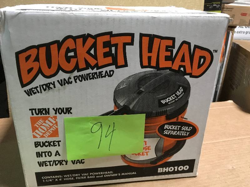 lot 94 image: Bucket Head 5 gal. 1.75-Peak HP Wet Dry Vac in good condition