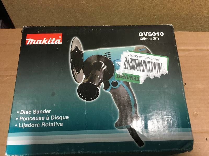 lot 95 image: Makita 4.2 Amp 5 in. Corded Lightweight Compact Disc Sander not used