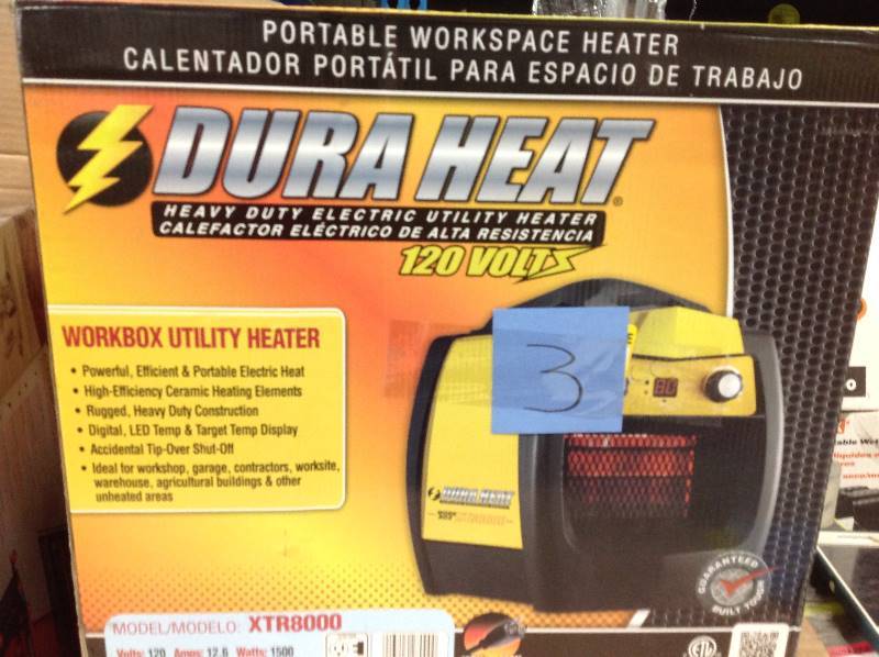 lot 3 image: DuraHeat 5200 BTU Electric Workbox Portable HeaterFan in like new condition