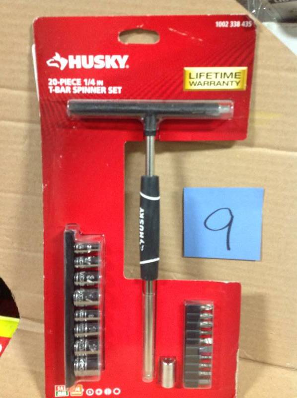 lot 9 image: Husky 14 in. T-Handle Spinner Set in like new condition