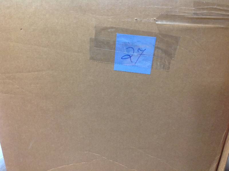 lot 27 image: IRIS 103 Qt. Weathertight Storage Tote with Wheels  in like new condition