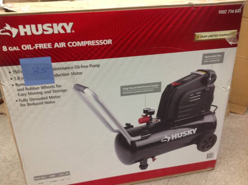 lot 35 image: Husky 8G 150 PSI Hotdog Air Compressor USED in working condition