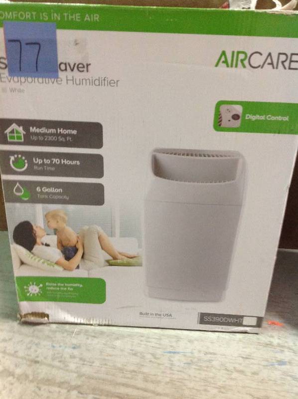 lot 77 image: AIRCARE 6 gal. Evaporative Humidifier for 2300 sq. ft.  in like new condition