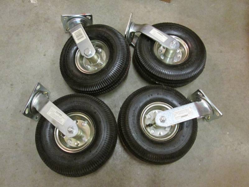 lot 16 image: Lot of 4 10 Pneumatic Swivel Caste...