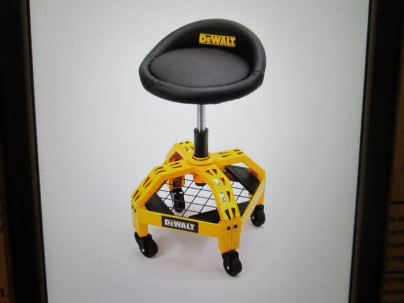 lot 18 image: Dewalt Adjustable Shop Stool with C...
