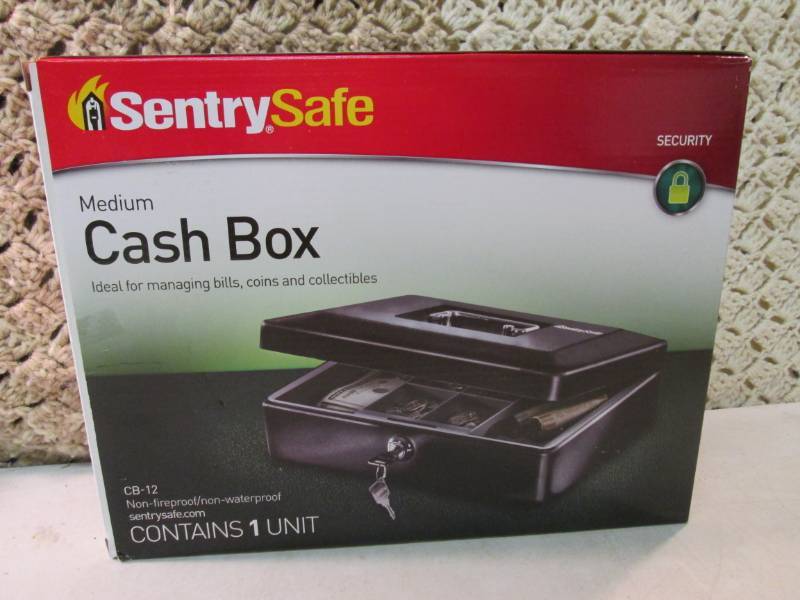 lot 23 image: Sentry Safe Locking Cash Box with M...