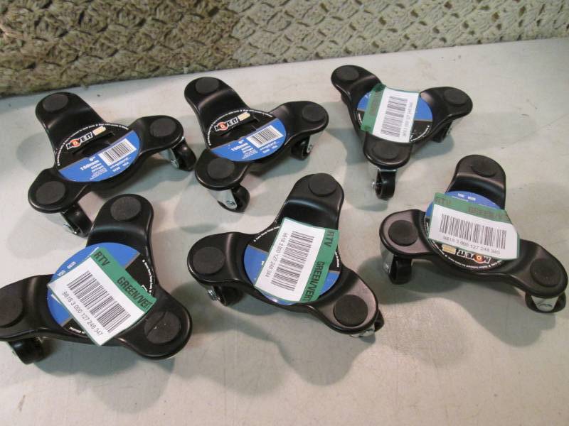 lot 42 image: Lot of 6 Move-It 6 Steel Tri Dolly...